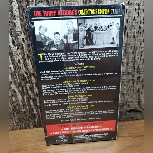 The Three Stooges Collector’s Edition Tape 1 (VHS 2004) Brand NEW Factory Sealed - Picture 3 of 10